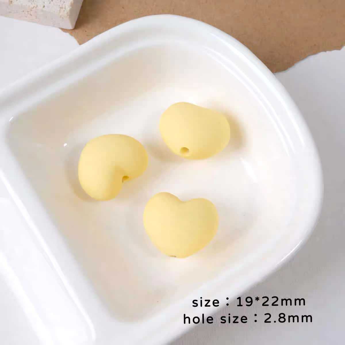 亚克力手感漆橡皮胖爱心串珠 手工DIY手机链钥匙扣饰品配件珠子详情12