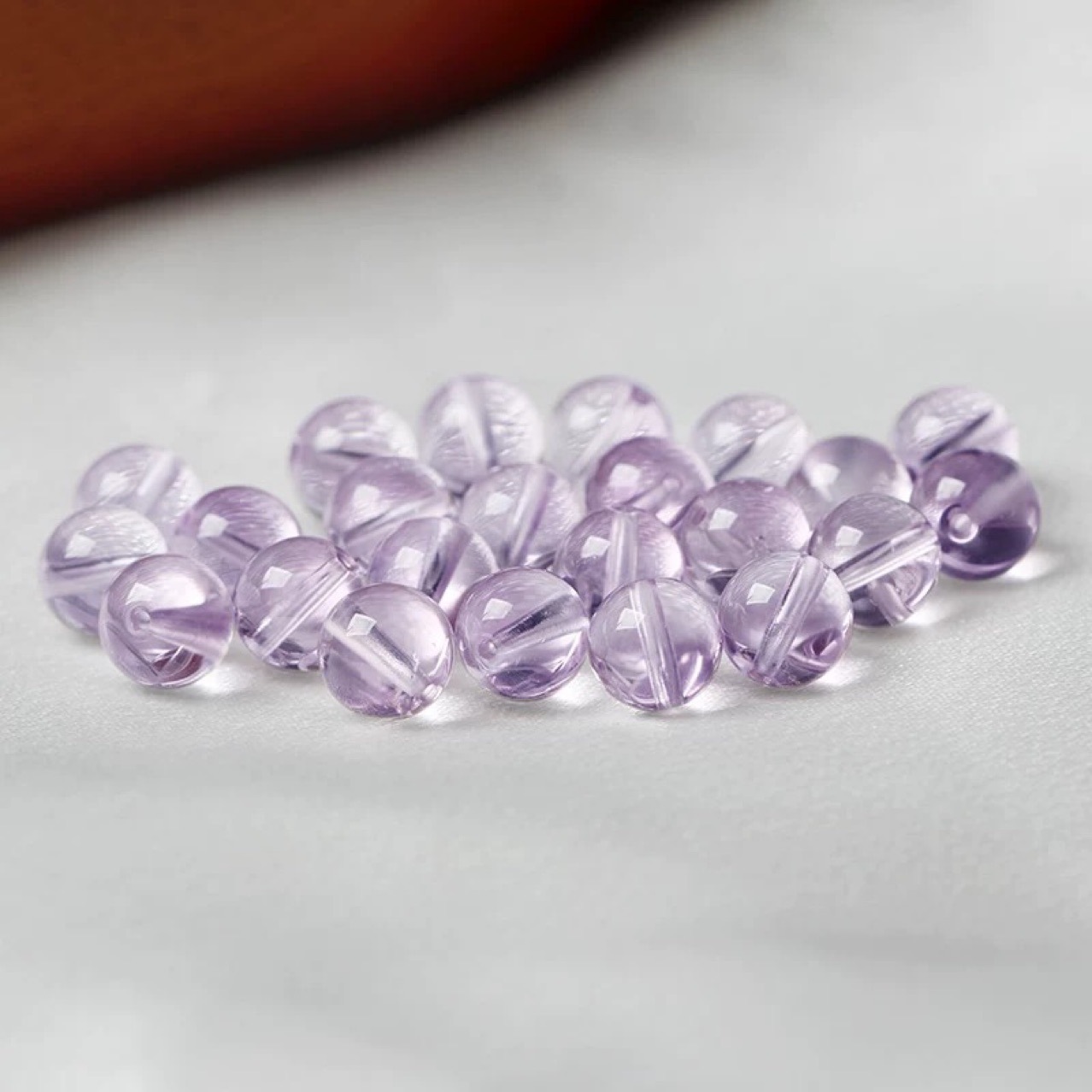 Original Bolivian amethyst loose beads diy handcrafted beaded crystal round bead bracelet accessory material pic 2
