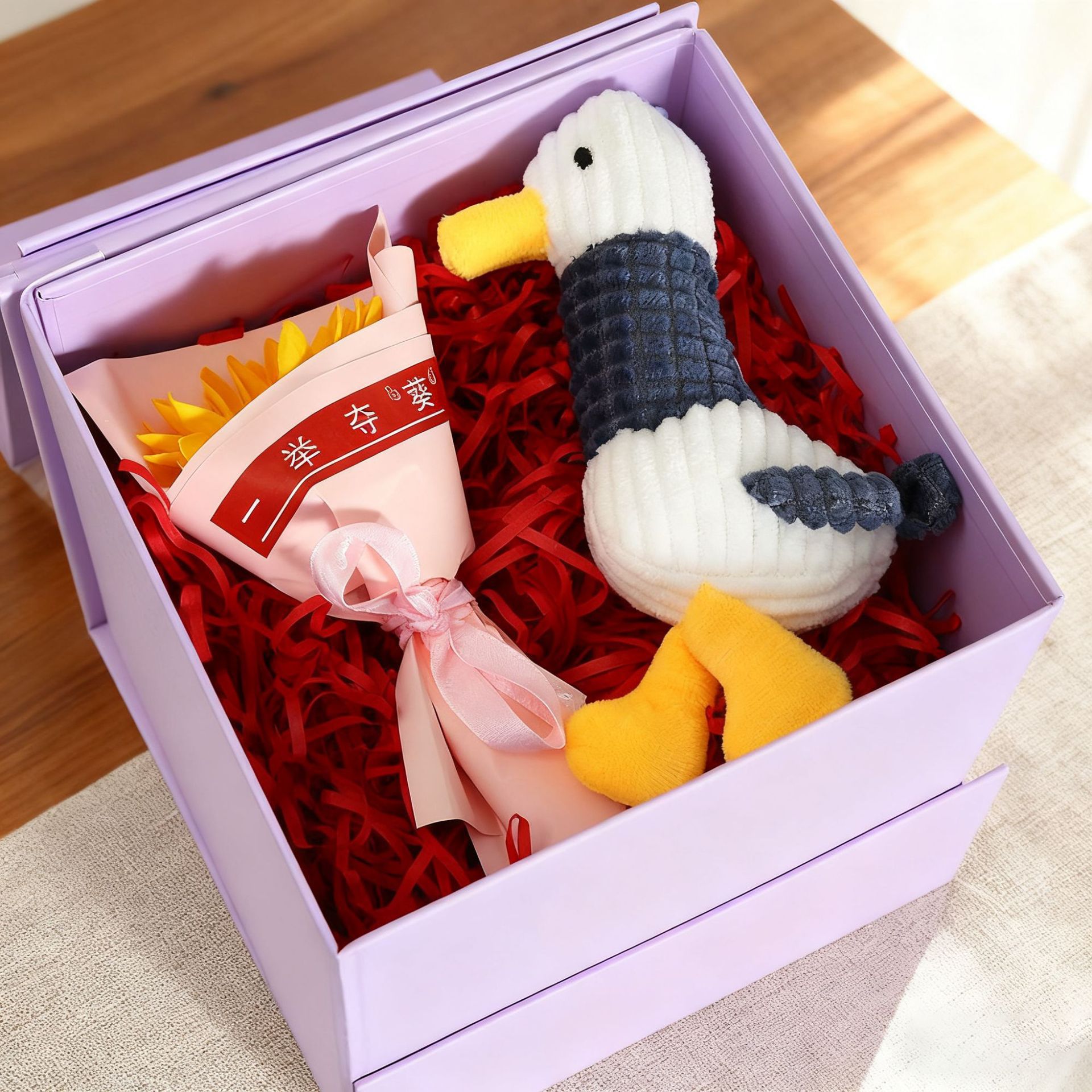 跨境外贸正方形折叠礼盒创意礼品盒大中小号磁铁翻盖丝带折叠盒一片式礼物盒详情5