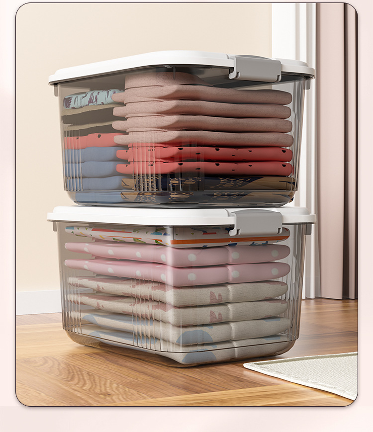 Transparent storage box, organizing box, plastic box, covered hand-held storage box, size, clothing storage box, organizing box 254 pic 15