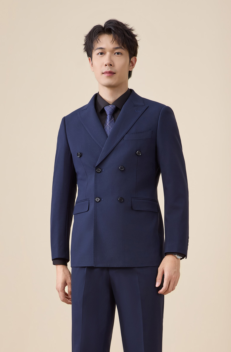 New double-breasted suit set for men autumn and winter pic 3