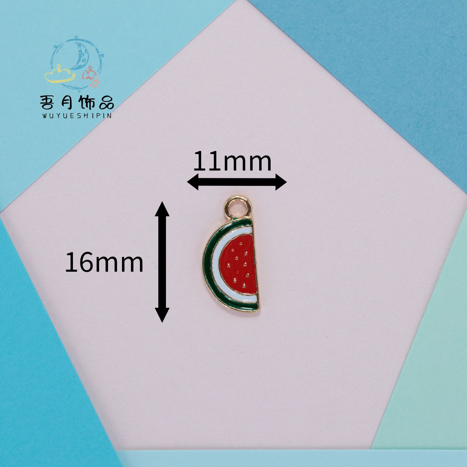 新款可爱卡通水果滴油合金饰品配件diy手链项链耳环头绳挂件樱桃详情7
