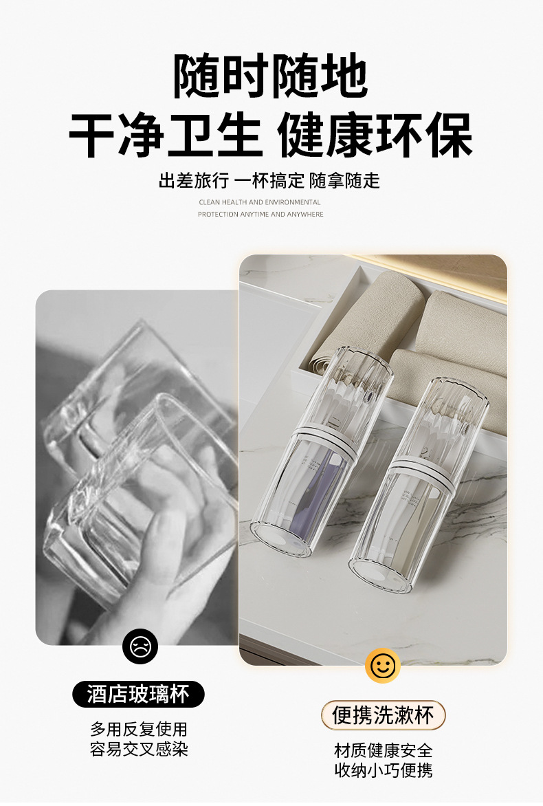 Travel mouthwash cup, portable toiletry set, brushing cup, electric toothbrush storage box, essential tools for traveling and going out pic 4