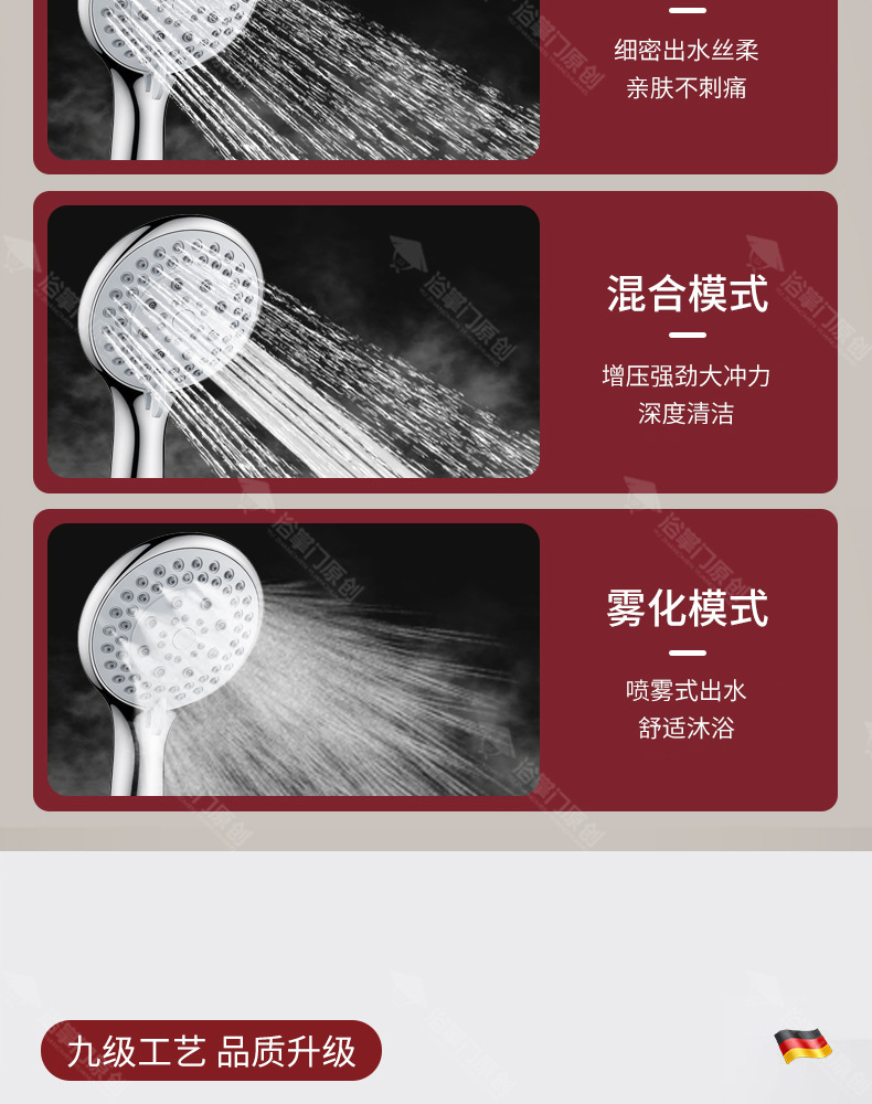 Large water outlet pressurized showerhead, bathroom bathing, shower, powerful and super pressurized rain shower, handheld single showerhead pic 12