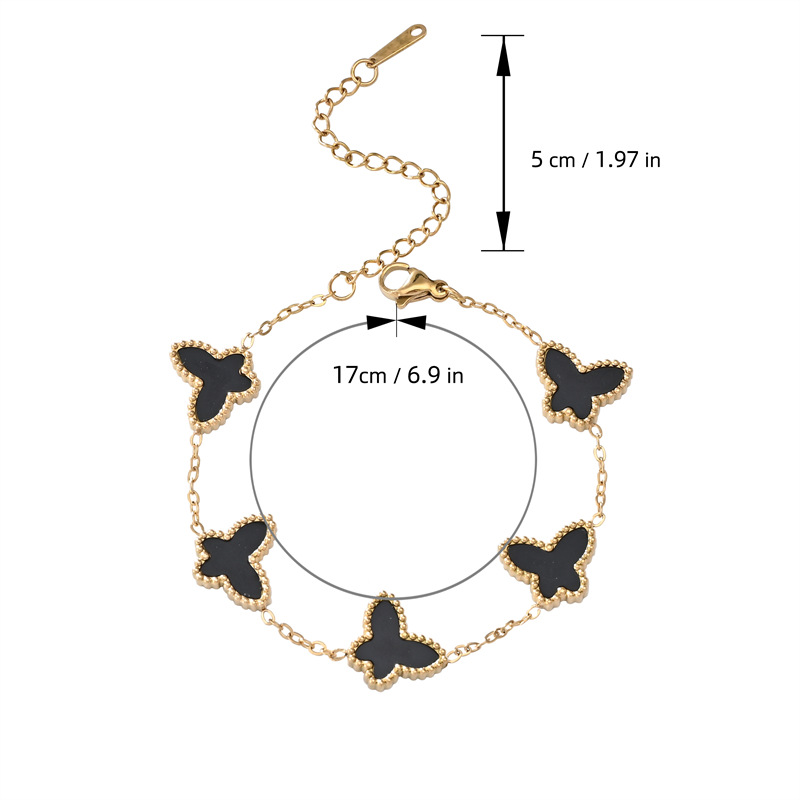 跨境时尚热销蝴蝶贝手链不锈钢简约脚链网红小众设计感饰品厂批发详情9