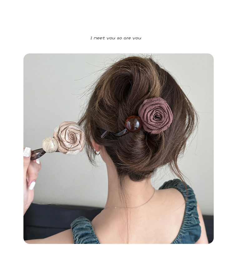 美拉德干枯玫瑰花发夹女2025新款扭扭夹高级感抓夹后脑勺夹子头饰详情13