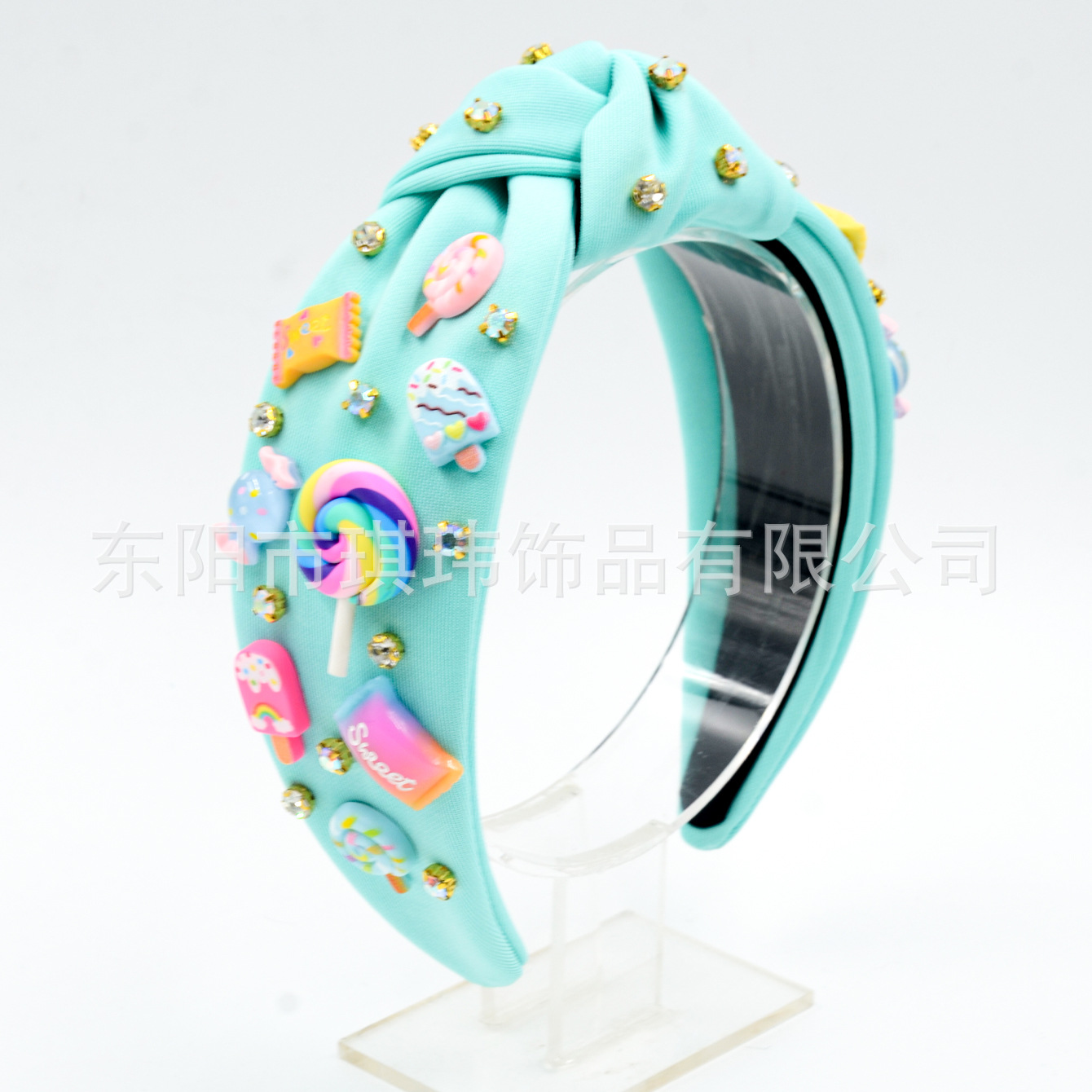 Qiwei Accessories Exclusive cross-border European and American back-to-school season diamond-encrusted hair bands, multi-color candy accessories, sweet and cute high skull top holiday date hair accessories pic 18