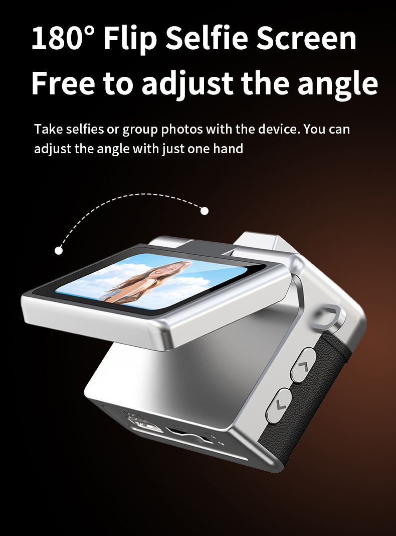 Cross-border thumb flip screen mini camera, a retro ccd high-definition portable small camera for students on campus pic 10