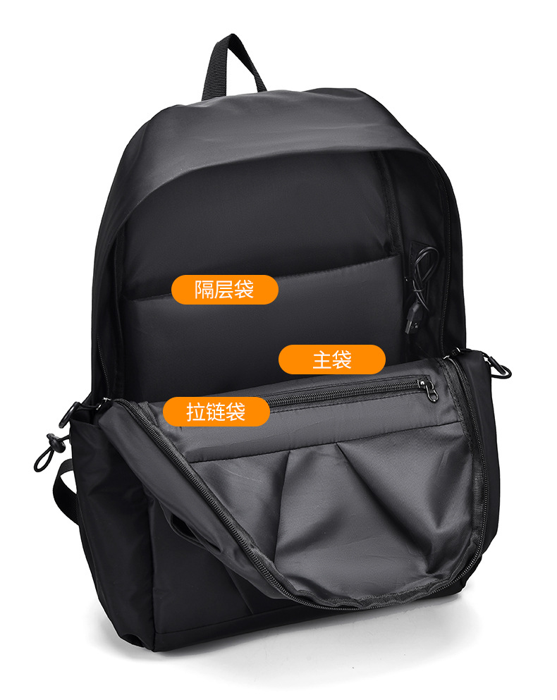 Mochila de nylon transfronteriza bolsa de viaje casual ligera para hombres bolsa de escuela de gran capacidad bolsa de computadora simple para estudiantes universitarios pic 23