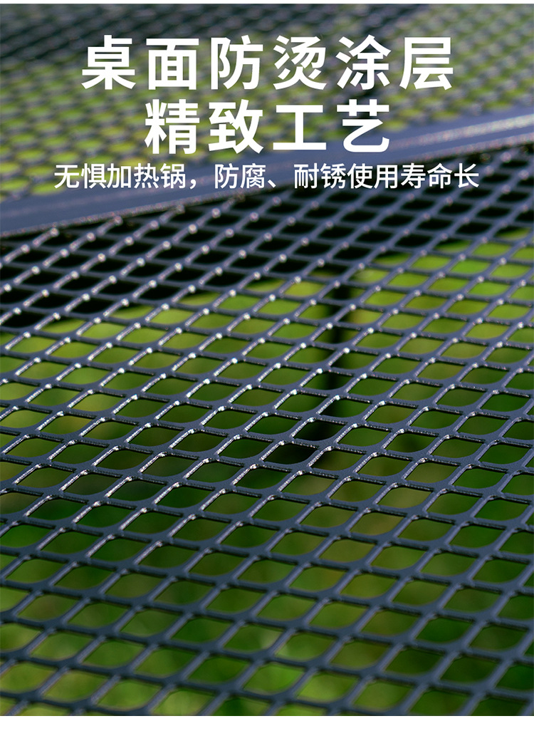 Outdoor camping simple and portable grid table, aluminum alloy double-ear iron mesh foldable net table (in stock) pic 6