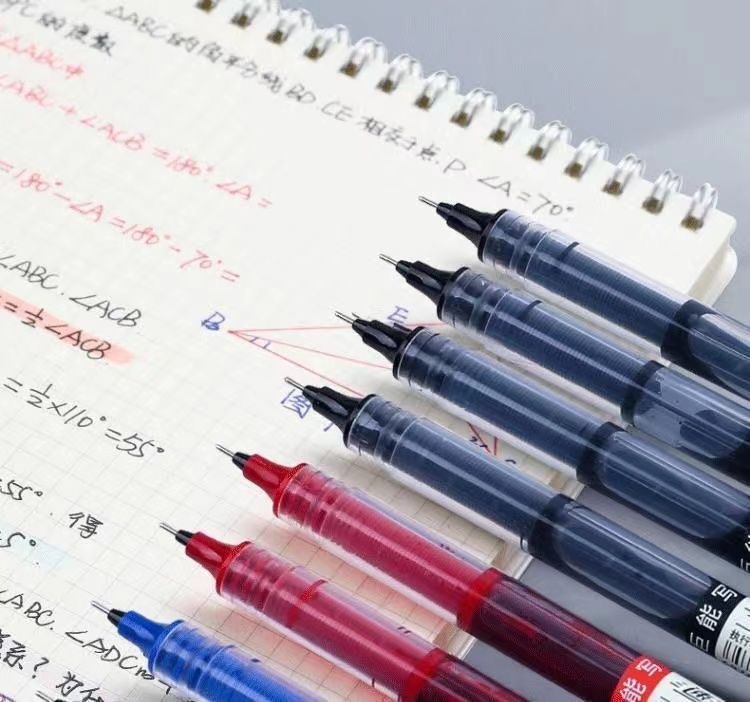 直液式中性笔速干大容量走珠笔0.5学生用针管红笔刷题办公签字笔详情2