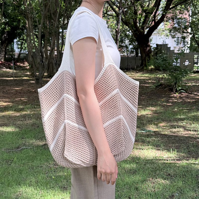 Casual large-capacity knitted bag for women 2025 new style, trendy, versatile and stylish single-shoulder bag, fashionable tote woven bag pic 22