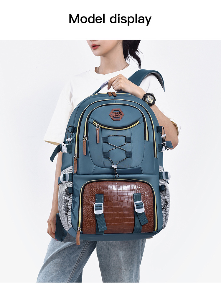 New high-appearance level casual backpack, large-capacity high-end travel bag, hiking bag, Oxford fabric backpack pic 15