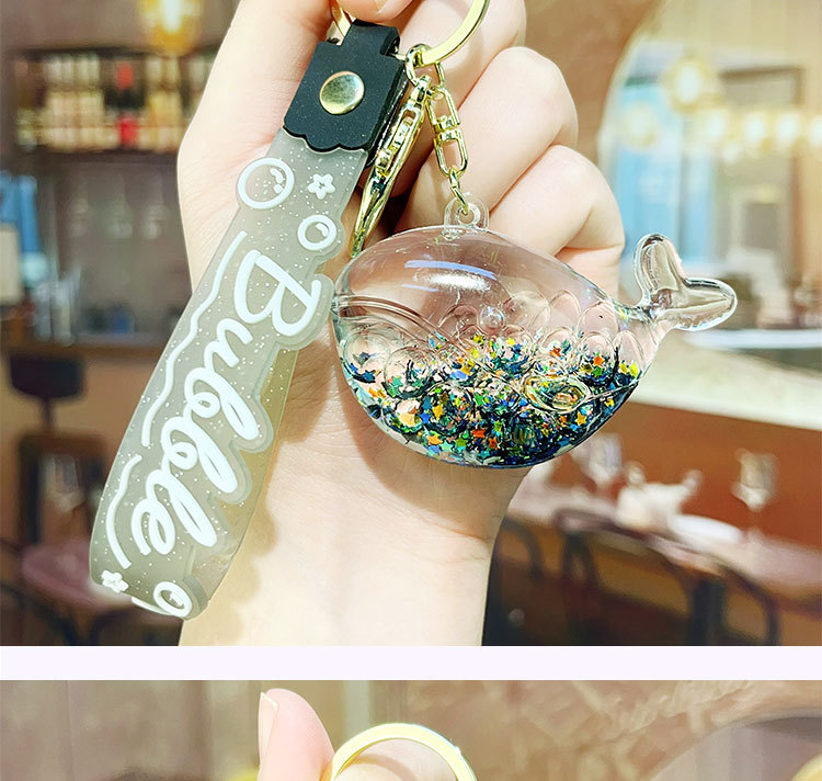 Oil-filled sand bottles, dolphin and whale keychains, bubble beads, key chains, luminous drift bottles, car schoolbags, pendants, ocean oil-filled keychains, pendants wholesale pic 14