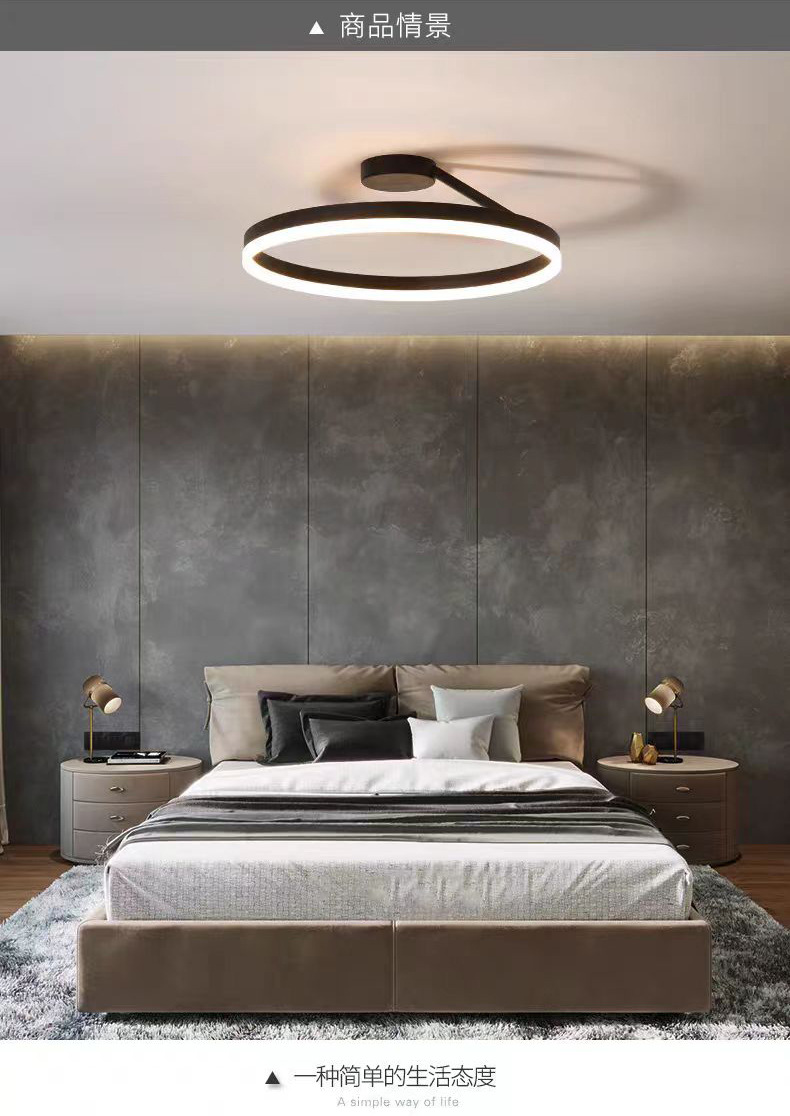 Ceiling light, circular bedroom light, minimalist ins cross-border study, modern and simple LED, master bedroom, dining room, balcony ceiling light pic 5
