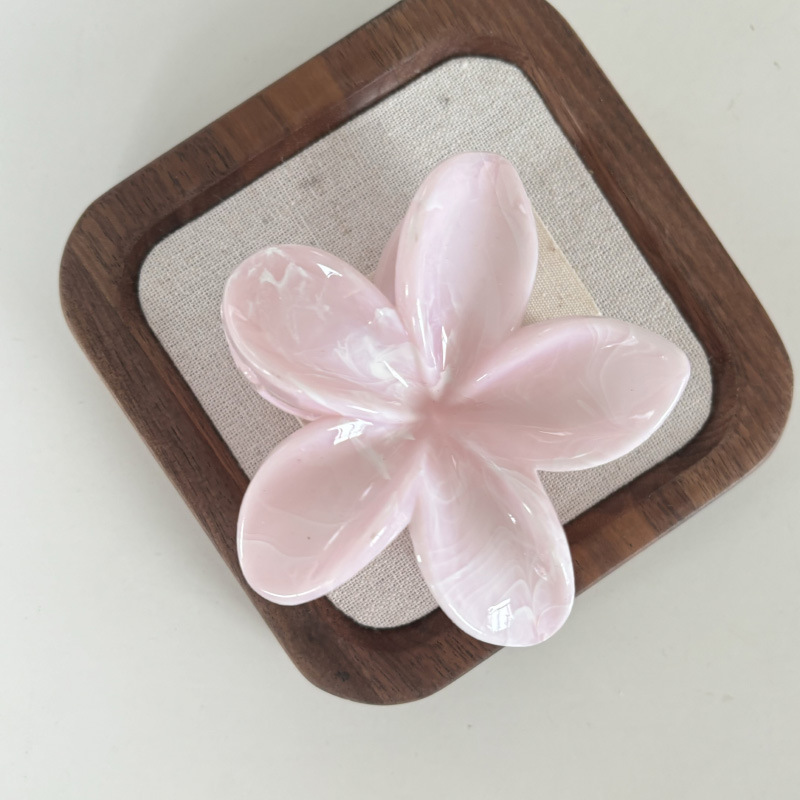 泰兰德晕染花朵抓夹清新甜美鸡蛋花后脑勺盘发鲨鱼夹发饰详情7