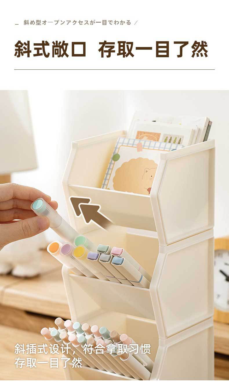 Desktop organization box, file rack, stackable storage basket, stationery classification storage box, simple storage rack for student dormitories pic 6
