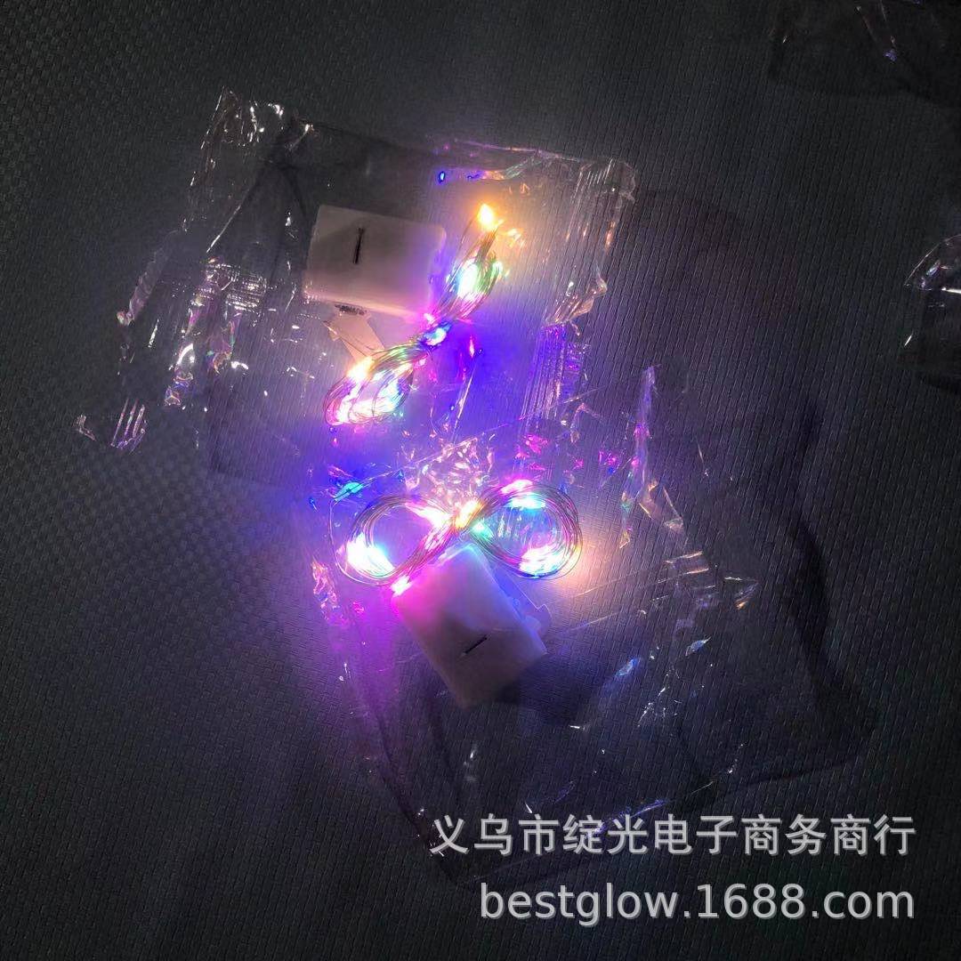 铜线灯串灯带鲜花蛋糕礼盒灯串装饰灯串三档会闪的彩灯星星led灯详情2