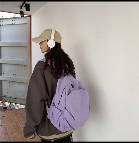 书包女ins风复古森系帆布双肩包日系原宿高中大学生简约百搭背包详情17
