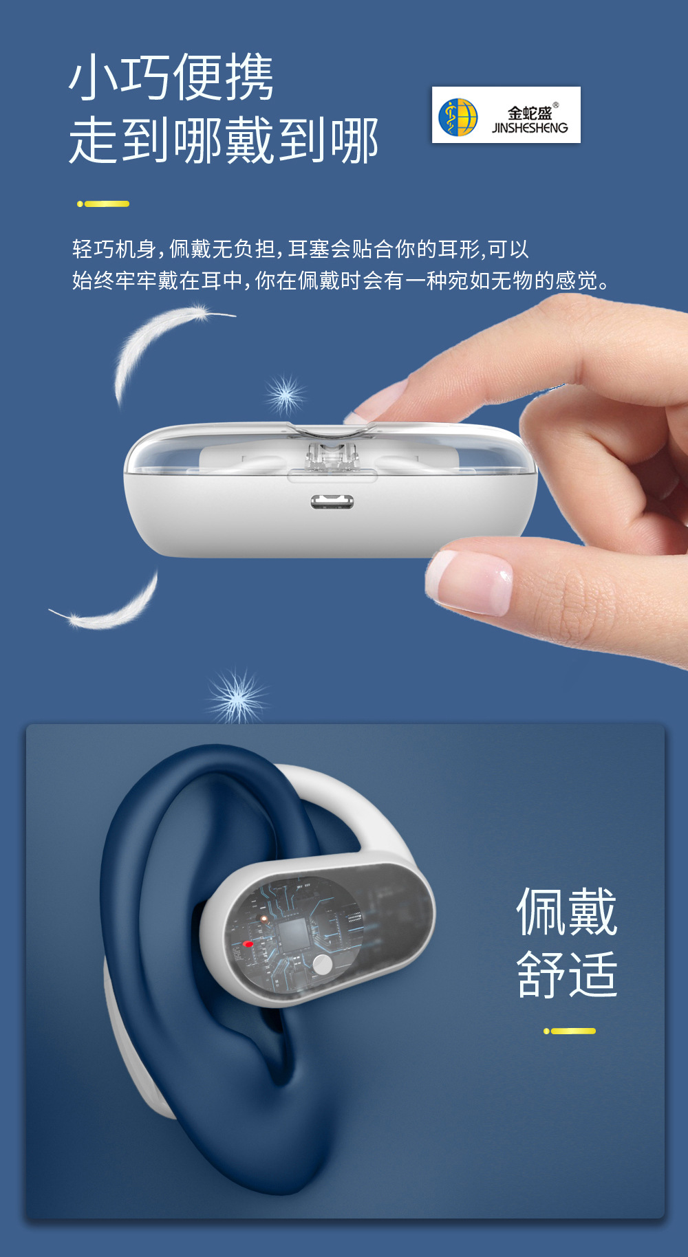 新款挂耳式蓝牙耳机超长续航不入耳TWS无线双耳创意透明耳机详情11
