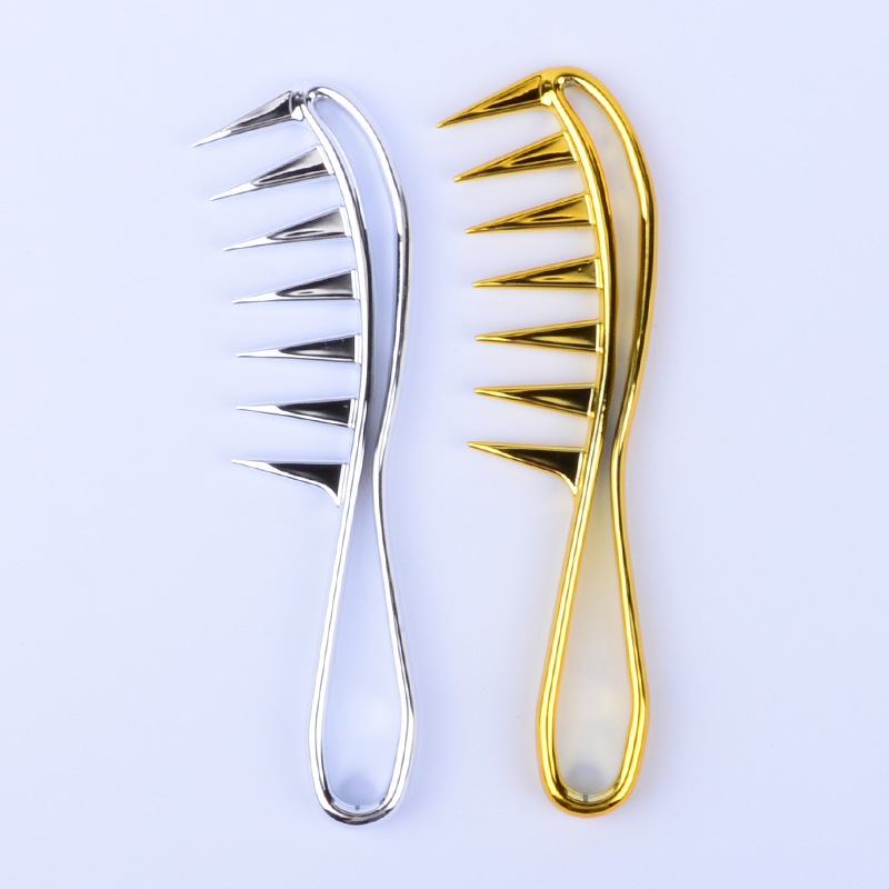 2025跨境沙龙电镀顺发梳造型梳子高端精品土豪金色直发梳顺发梳详情4