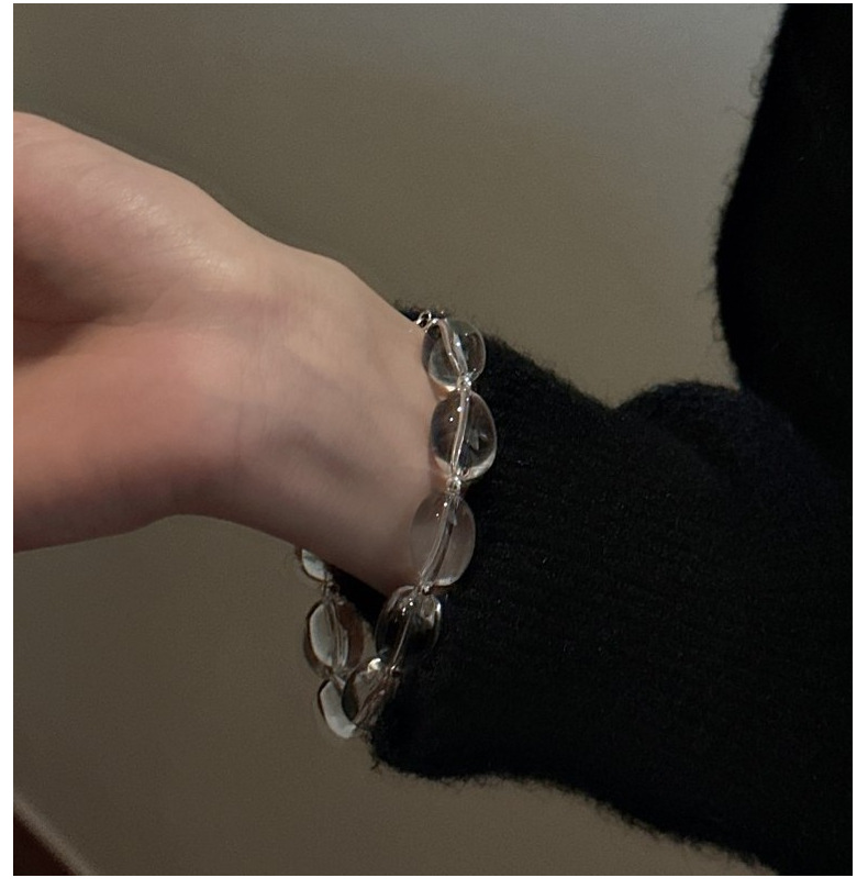 S925 sterling silver Korean version Spring/Summer fashionable white crystal bracelet Oval casual simple basic style jewelry wholesale pic 11