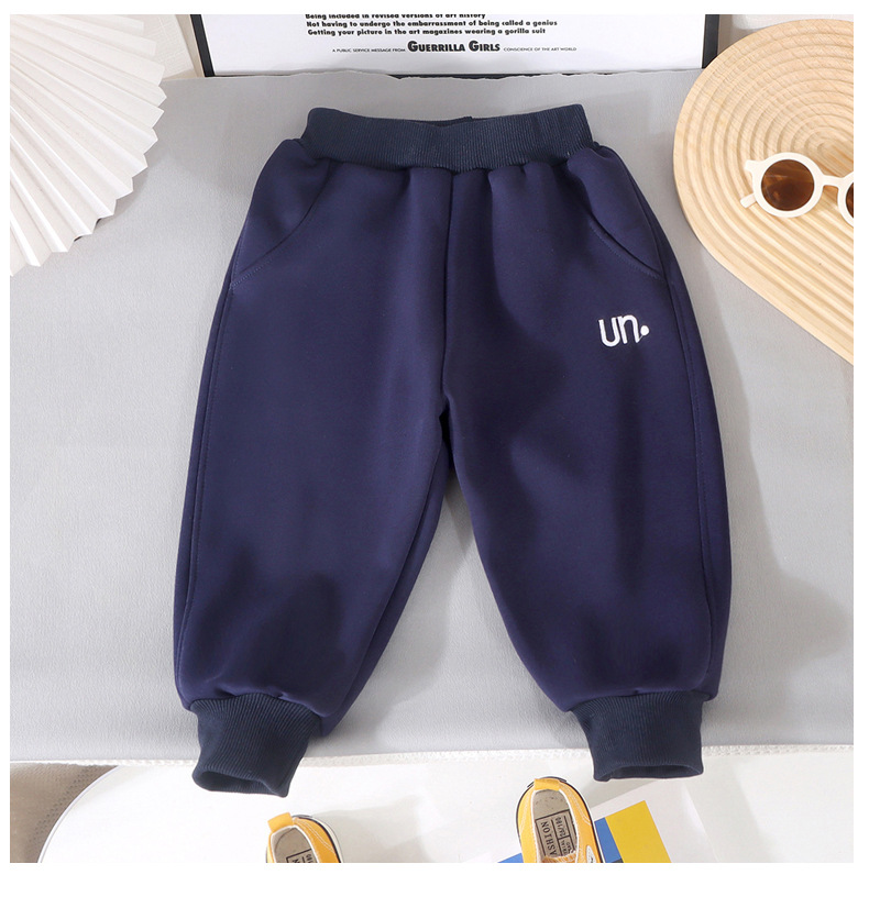 宝宝裤子春秋冬新款加绒长裤女童洋气休闲运动裤外穿男童加厚卫裤详情11