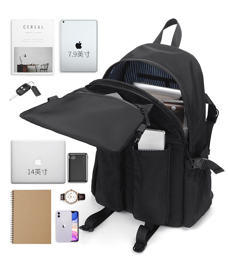 新款双肩背包男户外大容量学生书包可定LOGO轻便摄影包潮牌旅行包详情14