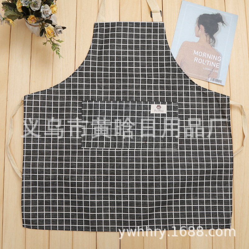 【 Chi Jia 】 Enlarged waterproof linen printed apron, widened adjustable straps, cross-border e-commerce for foreign trade export pic 4