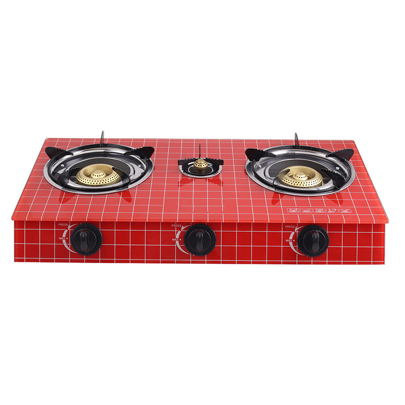 ATLAS European-style three-burner gas stove with tempered glass panel, high-intensity flame stove, liquefied gas household stove, for export only pic 8