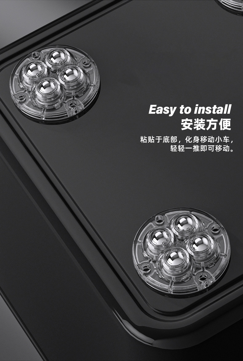 Non-drilling ball pulley, high-load-bearing furniture base, rotating silent small wheel, universal casters for trash cans and boxes pic 9