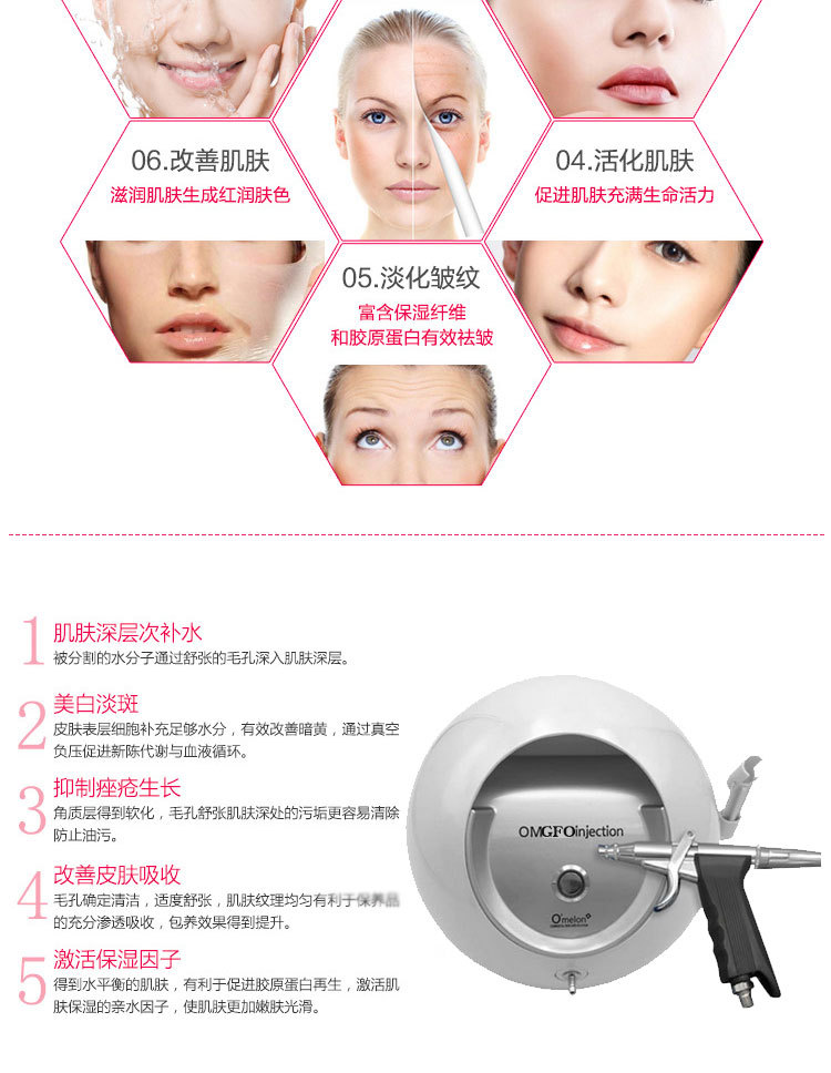 高压纳米喷雾补水仪高压注氧仪 面部美容仪 美容院家用球形注氧仪详情6