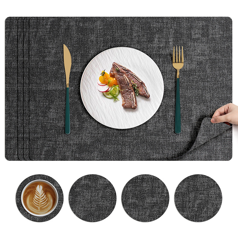北欧ins风餐垫皮革桌垫防烫垫餐桌隔热垫碗垫高级感餐盘垫茶杯垫详情17