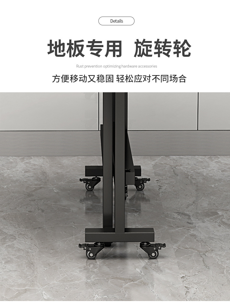 Household three-fold movable folding tables and chairs, small-sized movable folding dining tables and chairs with wheels, simple three-fold tables and chairs pic 13