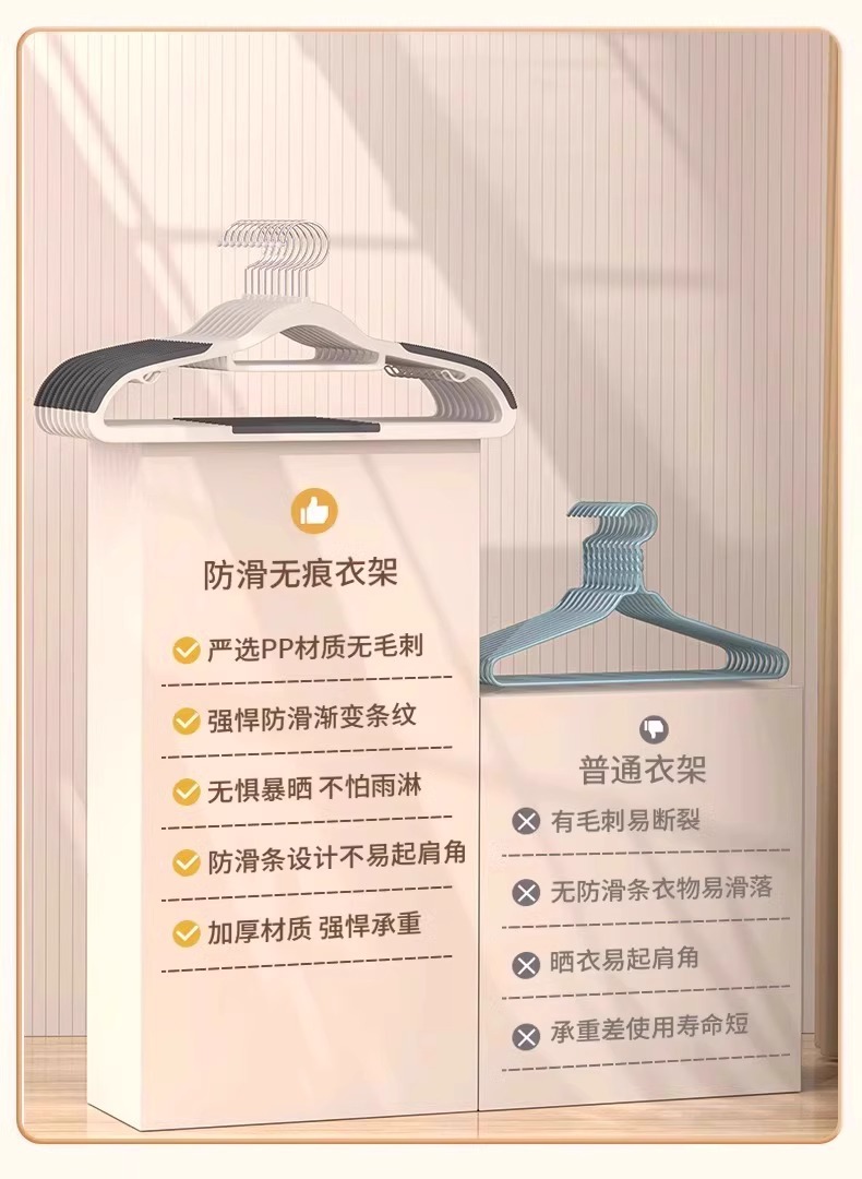 新款家用衣架挂衣防滑加粗款无痕衣架防肩角双位落地卧室衣架批发详情16