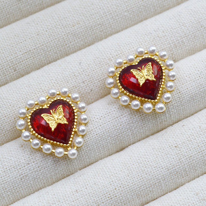 新春彩蛋清仓特价回馈欧美复古小众设计黄铜镀金个性气质耳钉耳饰详情1