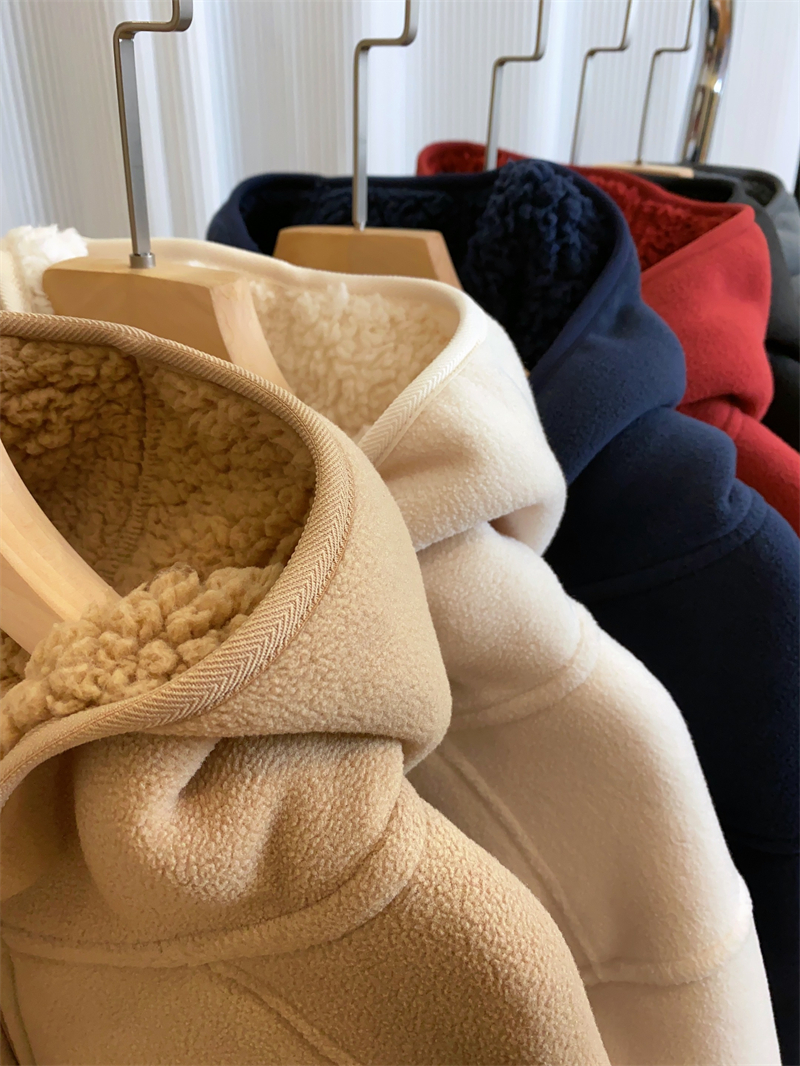 黑科技发热双面摇粒绒拉链连帽加厚情侣外套卫衣女详情14