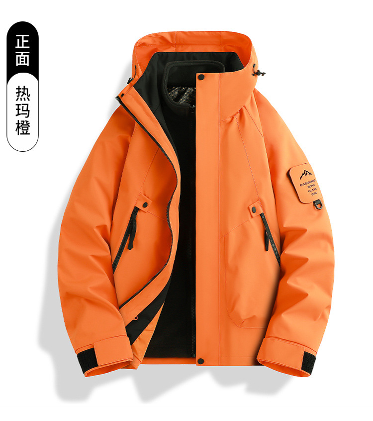 新款冲锋衣女三合一防风防水户外登山服男可拆卸外套团购定制logo详情19