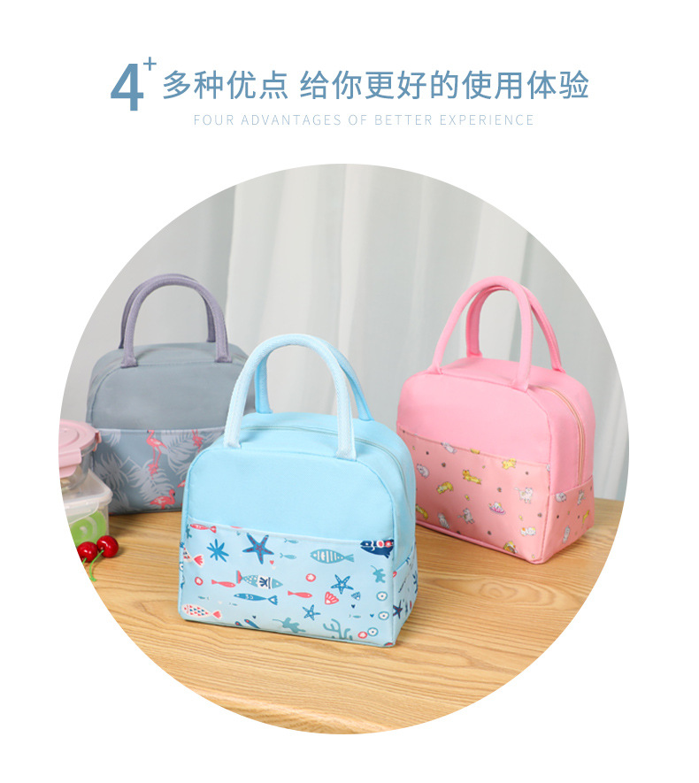 日系牛津布保温饭盒袋学生带饭餐包上班族多功能手提袋保鲜保温包详情3