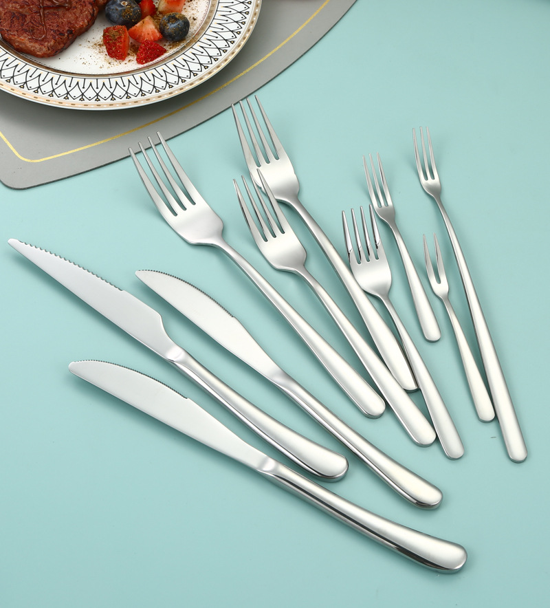 优雅系列304不锈钢餐具套装西餐牛排刀叉子勺子家用甜品勺水果叉详情20