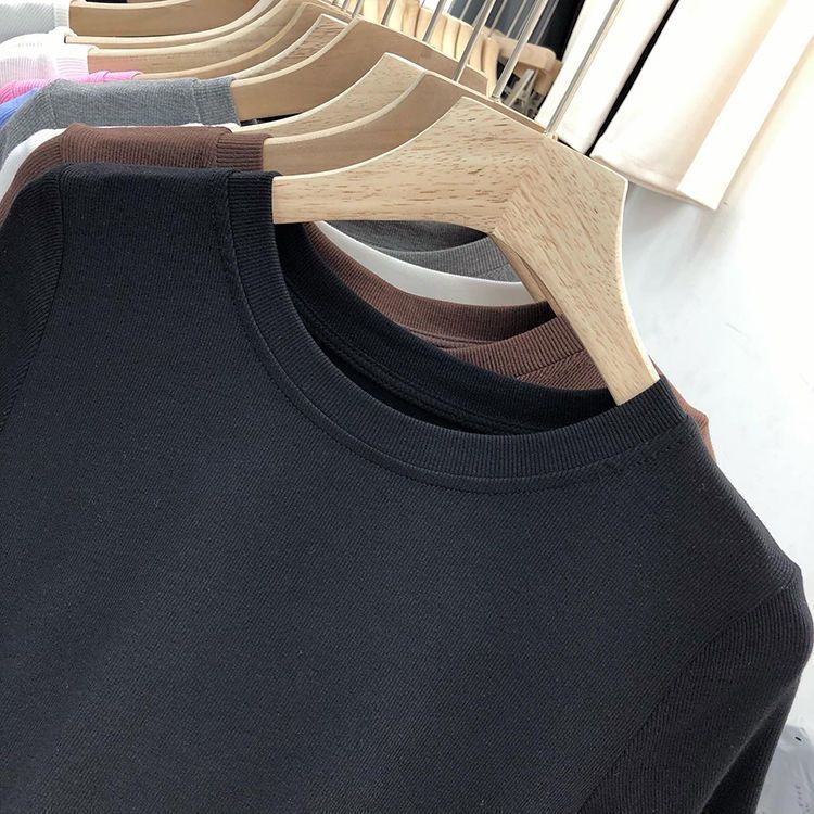 纯色面膜T恤女短袖2024年夏季新款法式修身显瘦设计感打底衫上衣详情15