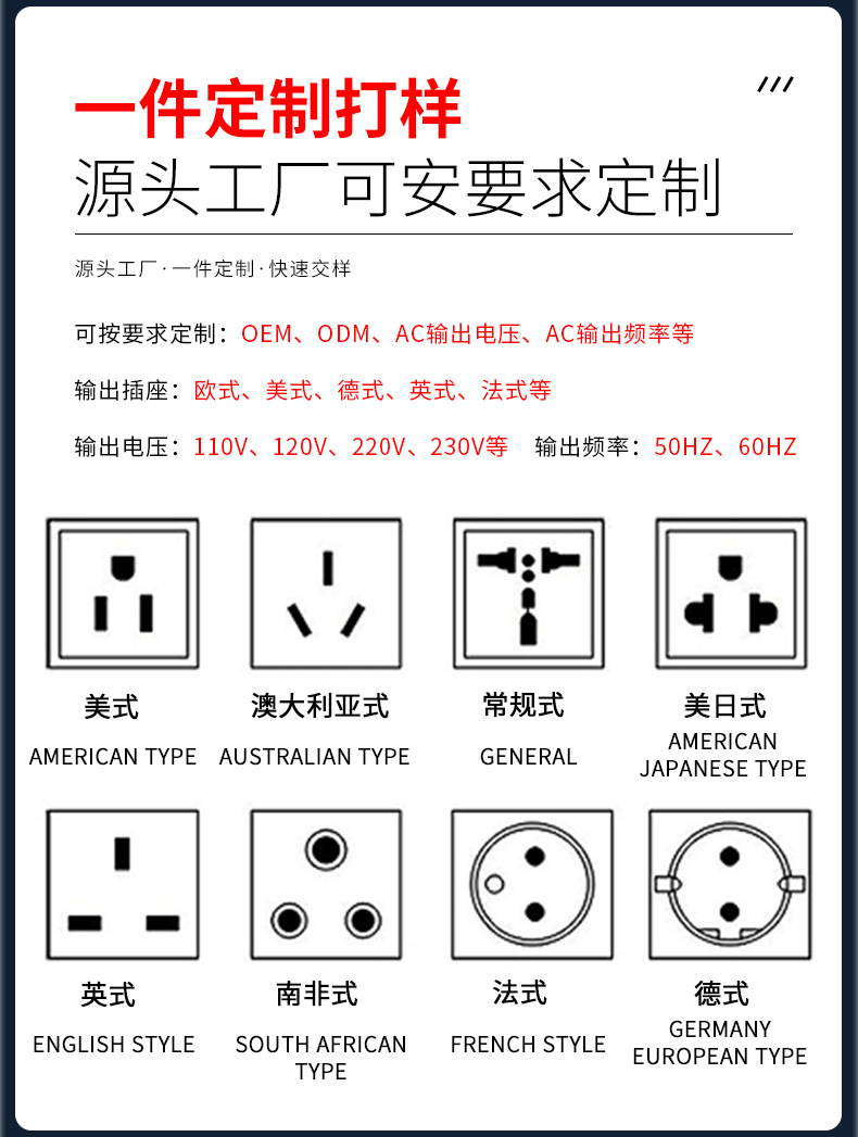 跨境批发纯正弦波逆变器货车12V24V车载摆摊48V60V转换220V大功率详情6