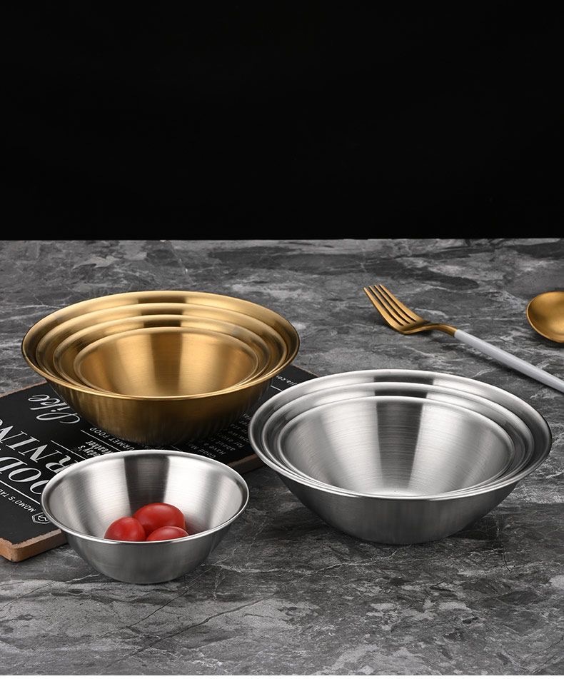 V型碗不锈钢韩式单层沙拉碗金色餐碗火锅店调料碗商用小吃碗卷边详情12