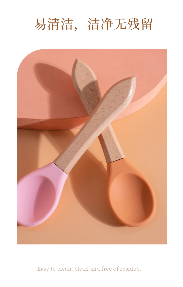 Pet spoon, cat can spoon, wooden handle, silicone, food-grade wet and fresh food feeding spoon for kittens, pet supplies pic 10