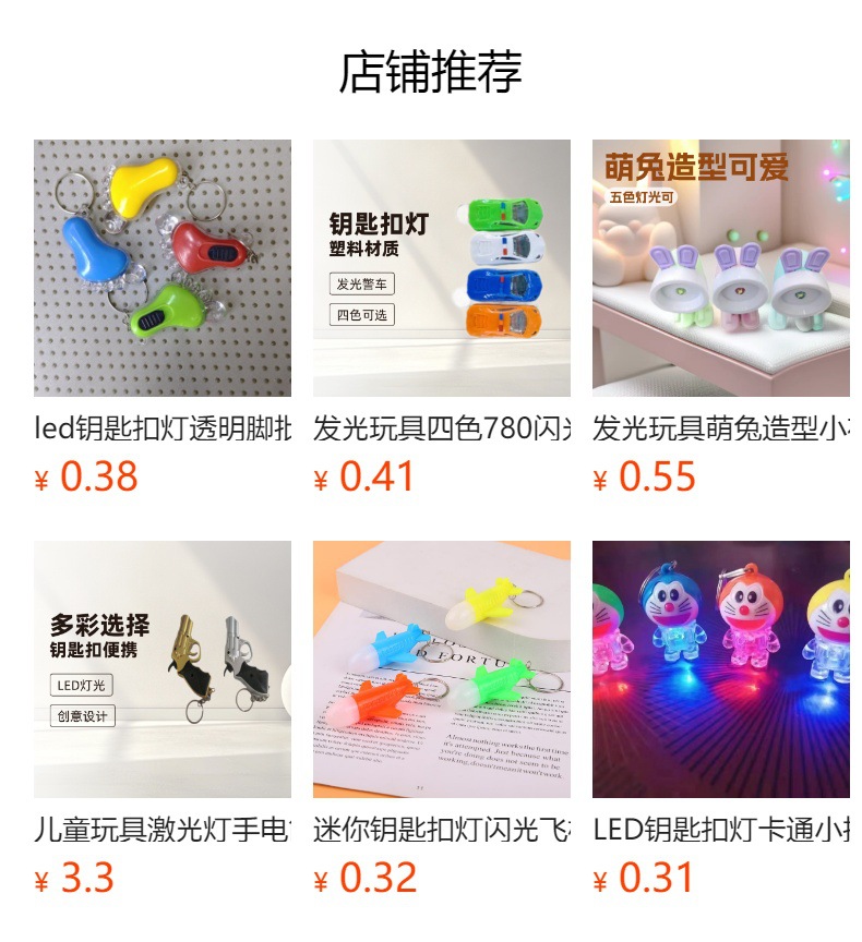 专供外贸创意LED灯泡钥匙扣发光导弹挂件批发钥匙小礼品地摊货源详情9