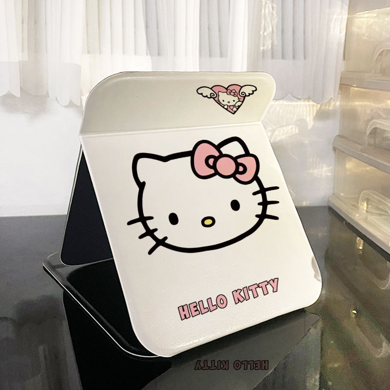 KT猫镜子可爱桌面折叠化妆镜卧室宿舍学生随时便携式无边框台式镜详情16