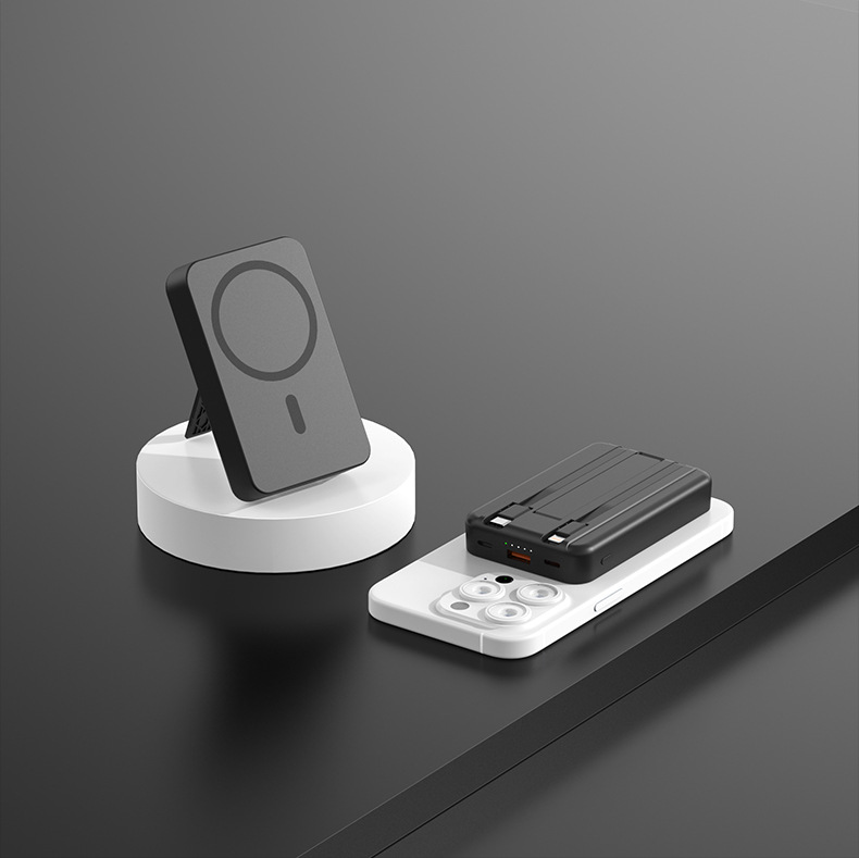 Cross-border best-selling magnetic power bank with built-in wireless charging cable magsafe mini shared fast charging mobile power bank pic 25
