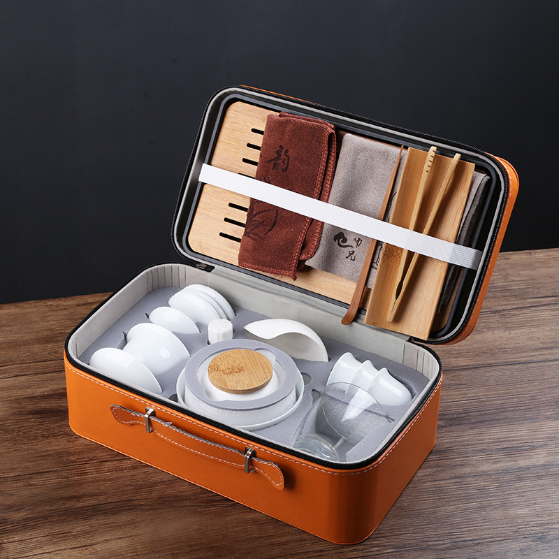 Teaching and training tea art tea set, Japanese portable travel kung fu tea set, business home, company gift logo pic 18