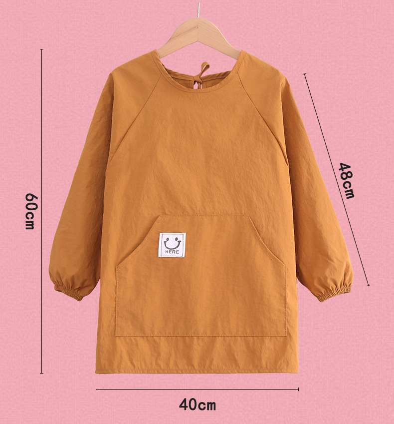 儿童罩衣防泼水长袖围裙耐脏餐饮幼儿园吃饭反穿衣小学生画画衣详情21