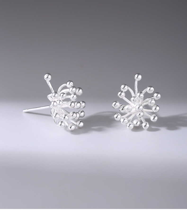 925 sterling silver firework stud earrings for women, simple and niche design, sweet and fresh, designer earrings 9111A pic 6
